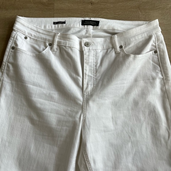 Talbots Women's Flawless Five Pocket Curvy Slim Ankle White Pants SZ 16 - Picture 3 of 8